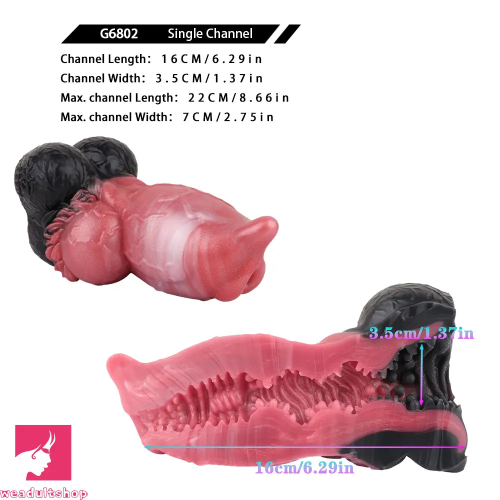 6.88in Dog Knot Dildo Male Masturbator Silicone Soft Fantasy Odd Penis