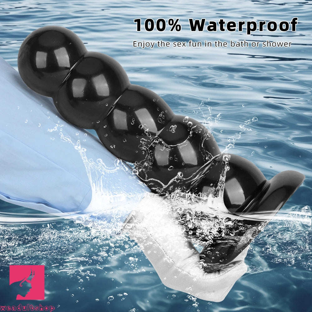 7.08in 9.05in 10.62in Black Beads Tower Five Bead Big Anal Plug Cock Dildo