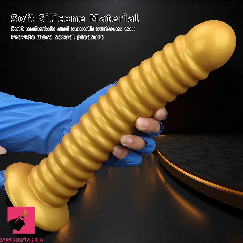 9.64in 11.81in 13.18in Golden Silicone Thread Soft Big Dildo Masturbator