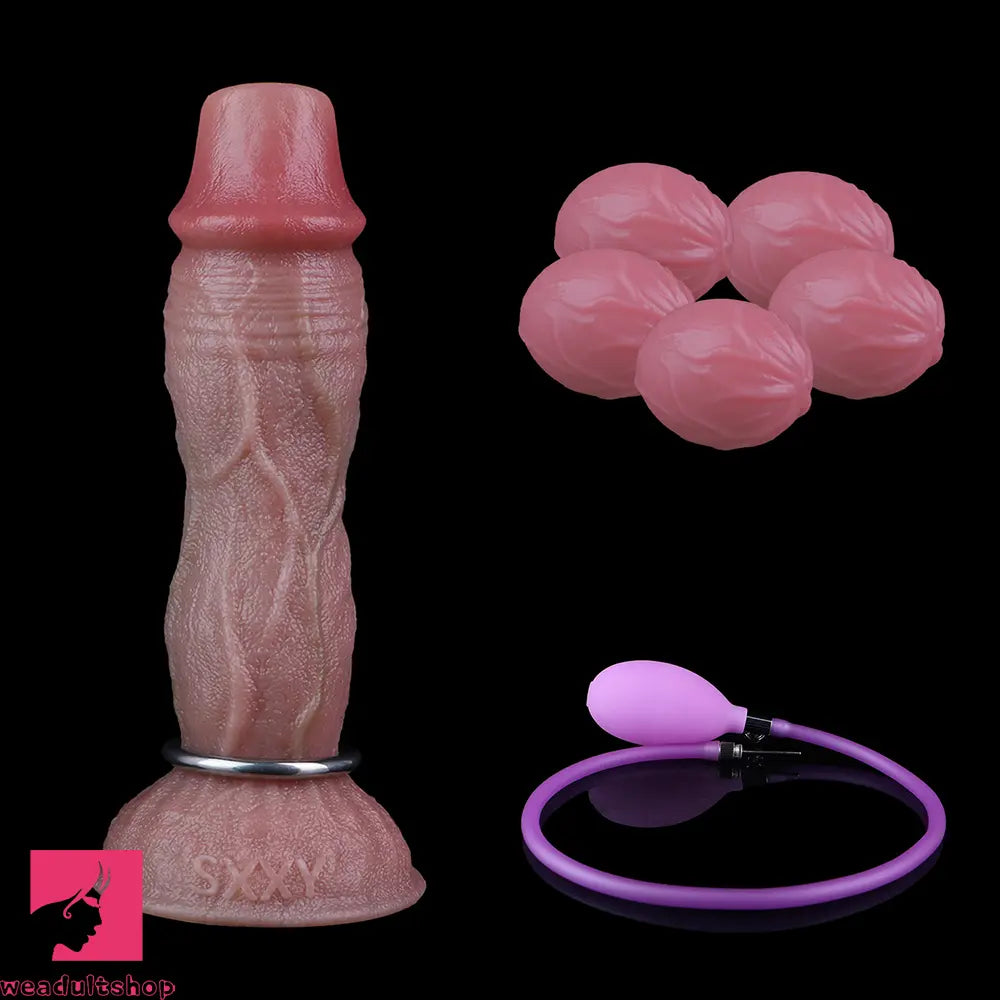 7.65in Ovipositor Platinum Silicone Dildo Real Skin Feeling Couple Game Toy