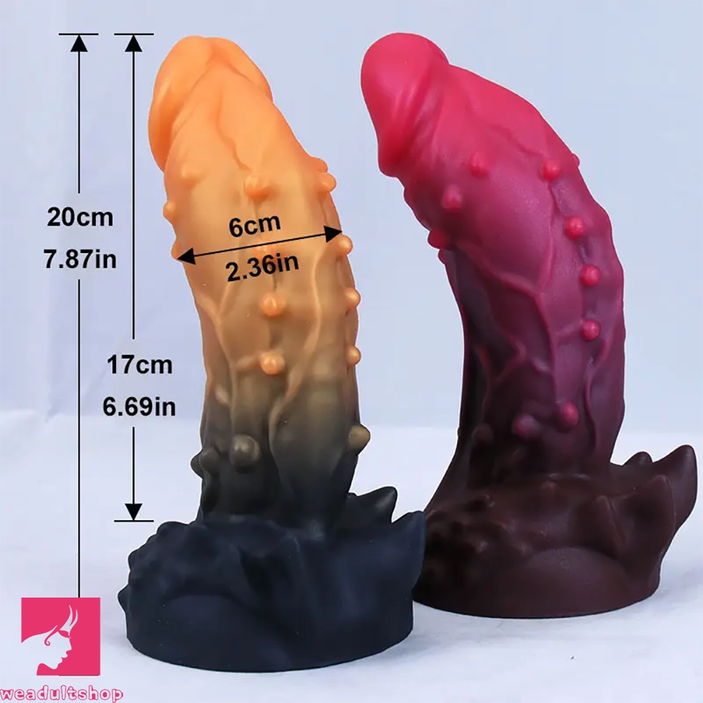 7.87in Real Silicone Monster Spiked Cock Dildo With Strong Suction Cup