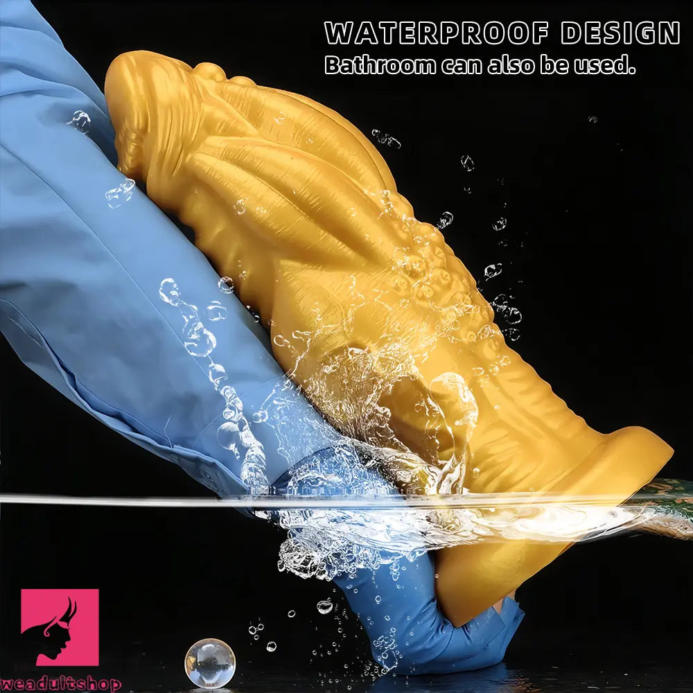 8.66in 9.06in 9.84in 11.42in 12.4in Golden Silicone Fantasy Soft Anal Dildo