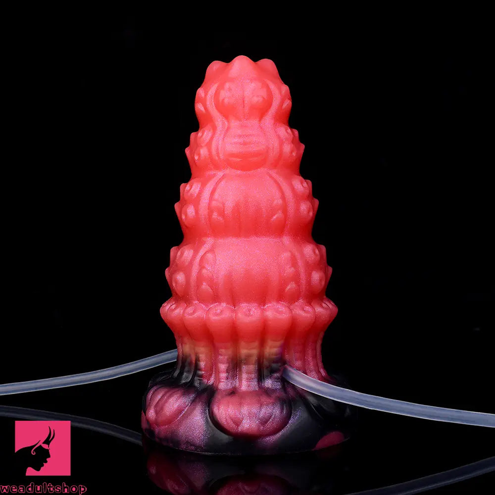 5.83in Fantasy Odd Silicone Soft Inflatable Spraying Water Dildo Butt Plug