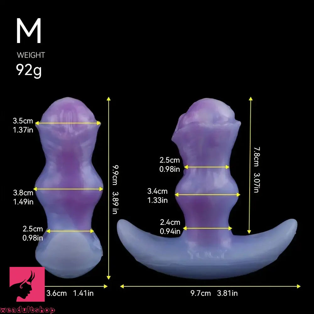 2.95in 3.9in 5.12in Small Sea Jade Anal Knot Silicone Soft Strap on Dildo