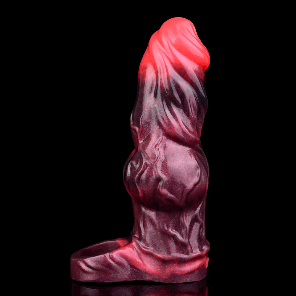 5.91in Silicone Dog Cock Sleeve Knot Dildo Vibrating Dildo With Cock Ring