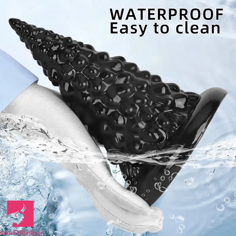 7.87in Black PVC Thick Anal Plug Anal Expansion Suction Cup Clit Dildo