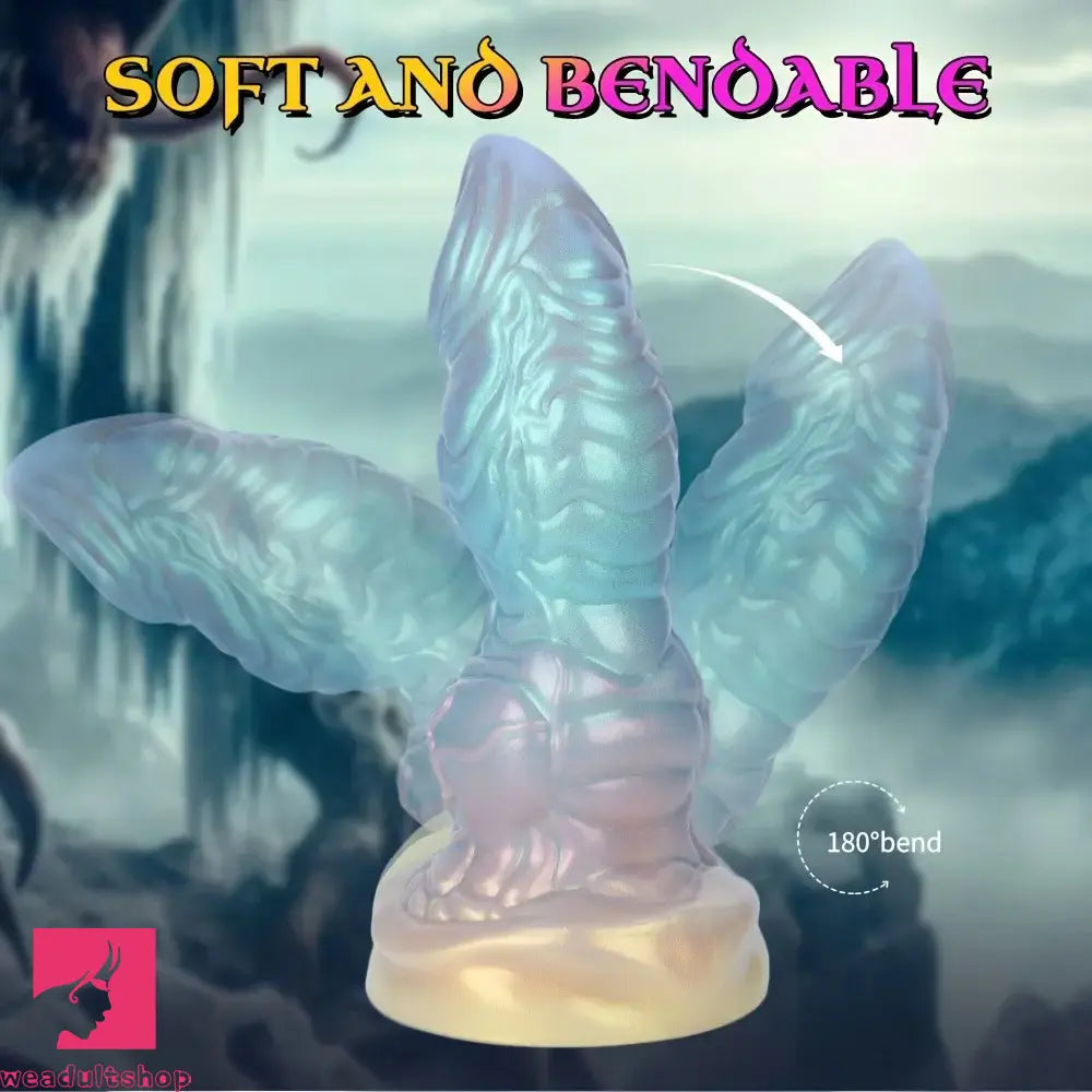 7.63in 8.89in 10.55in Flexible Silicone Realistic Textured Monster Odd Dildo