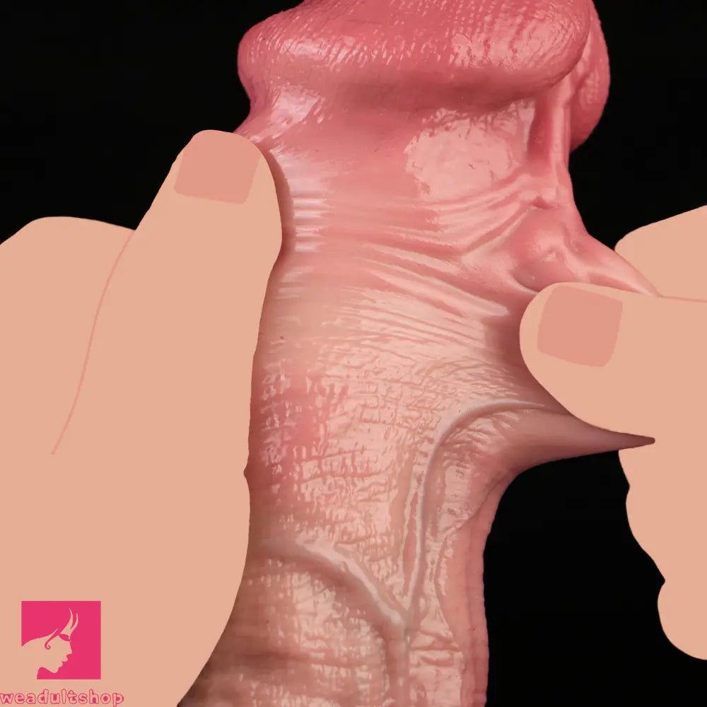 9.72in Double-layer Liquid Silicone Skin-like Soft Big Real Dildo For Clit