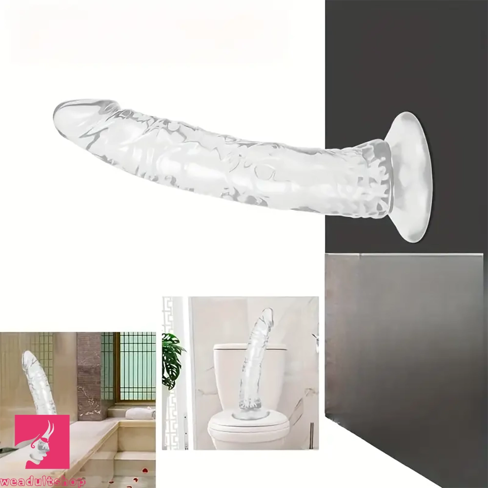 8.07in PVC Suction Cup Dildo Anal Masturbator For G-Spot Anal Dilation