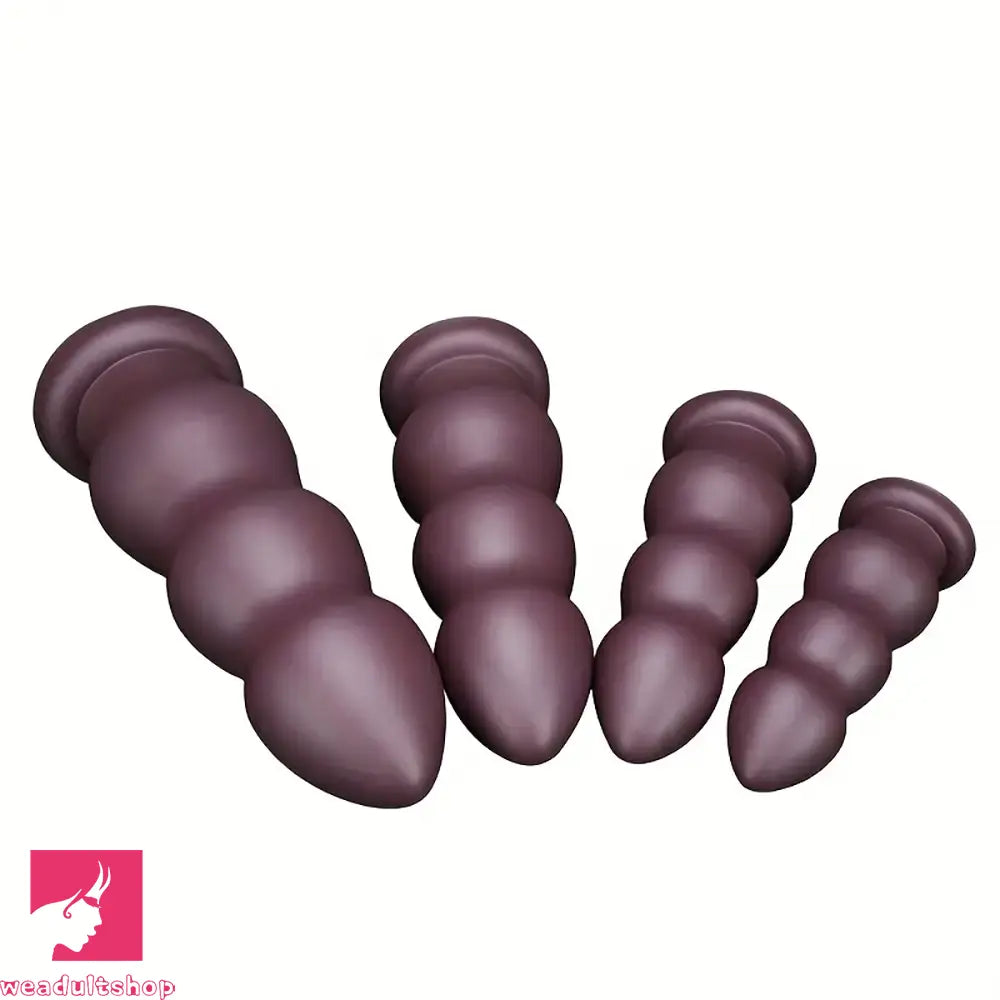 7.08in 8.46in 10.23in 12.2in Chocolate-Colored Silicone Soft Smooth Dildo