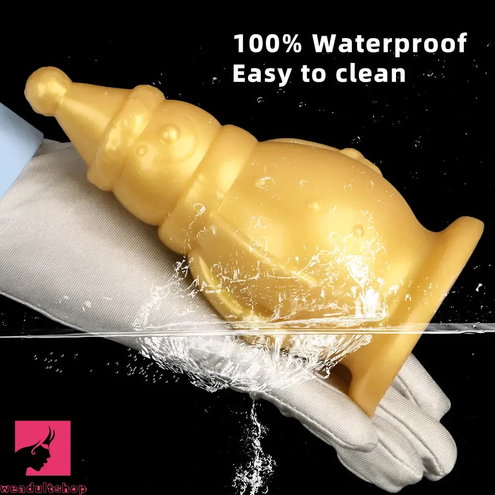 6.3in Snowman Silicone Soft Extra Golden Butt Plug Dildo For Clit Flirting