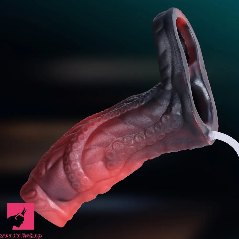 4.13in Squirting Tentacle Monster Dildo Sleeve Penis Ring For Couples Love