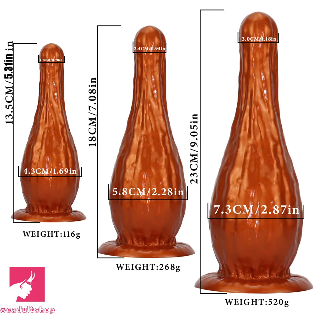 5.31in 7.08in 9.05in Fantasy Silicone Dildo Vase Shape With Suction Cup