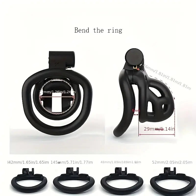 Mini Cobra Chastity Lock Black Breathable CB Chastity Device Alternative Toy