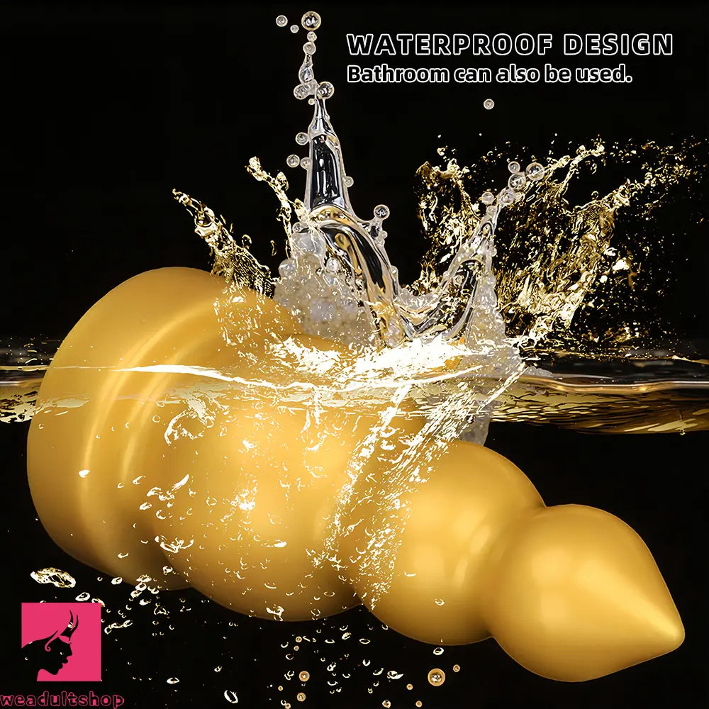 4.13in 5.91in 8.27in 10.63in Golden Soft Gourd-shaped 3-beads Dildo