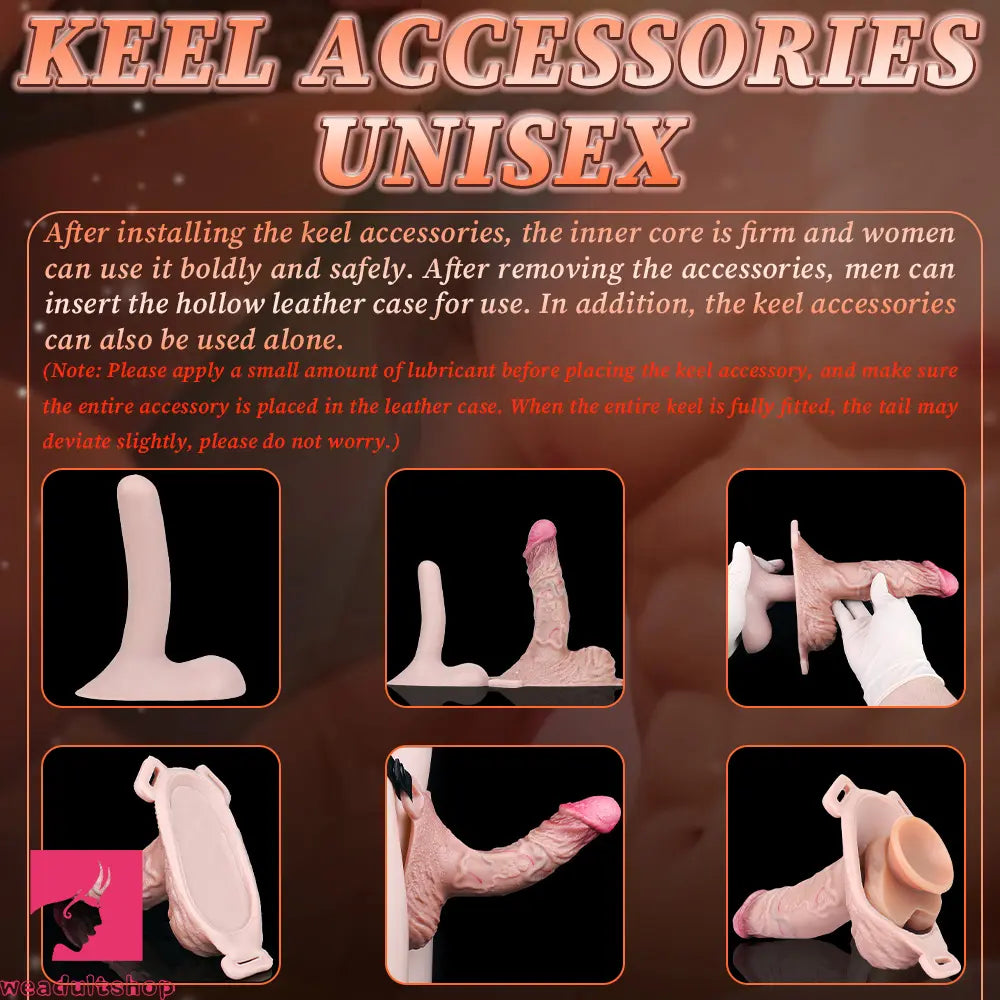 8.07in Realistic Strap on Extender Cock Sleeve Dildo Stretchable Cock Ring
