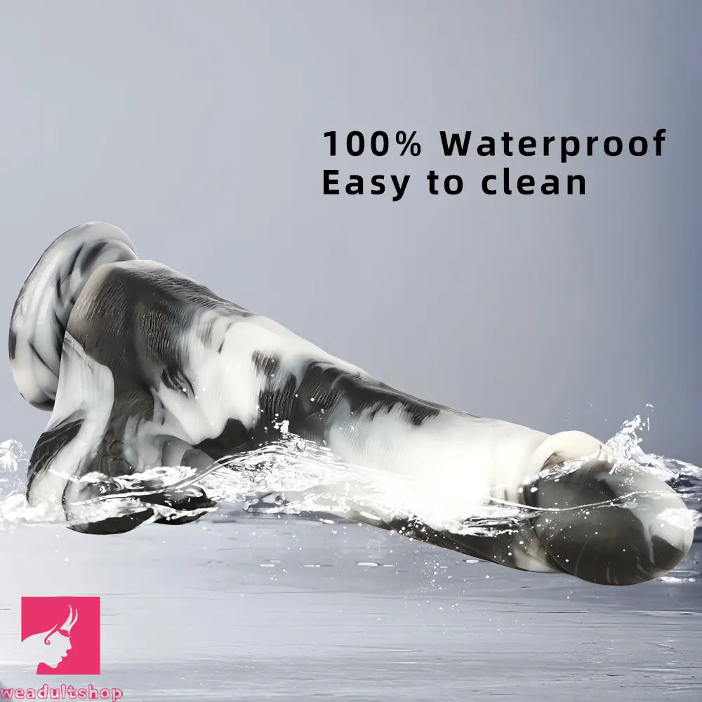 13.38in Black White Mixed Color PVC Extra Huge Long Thick Male Dildo