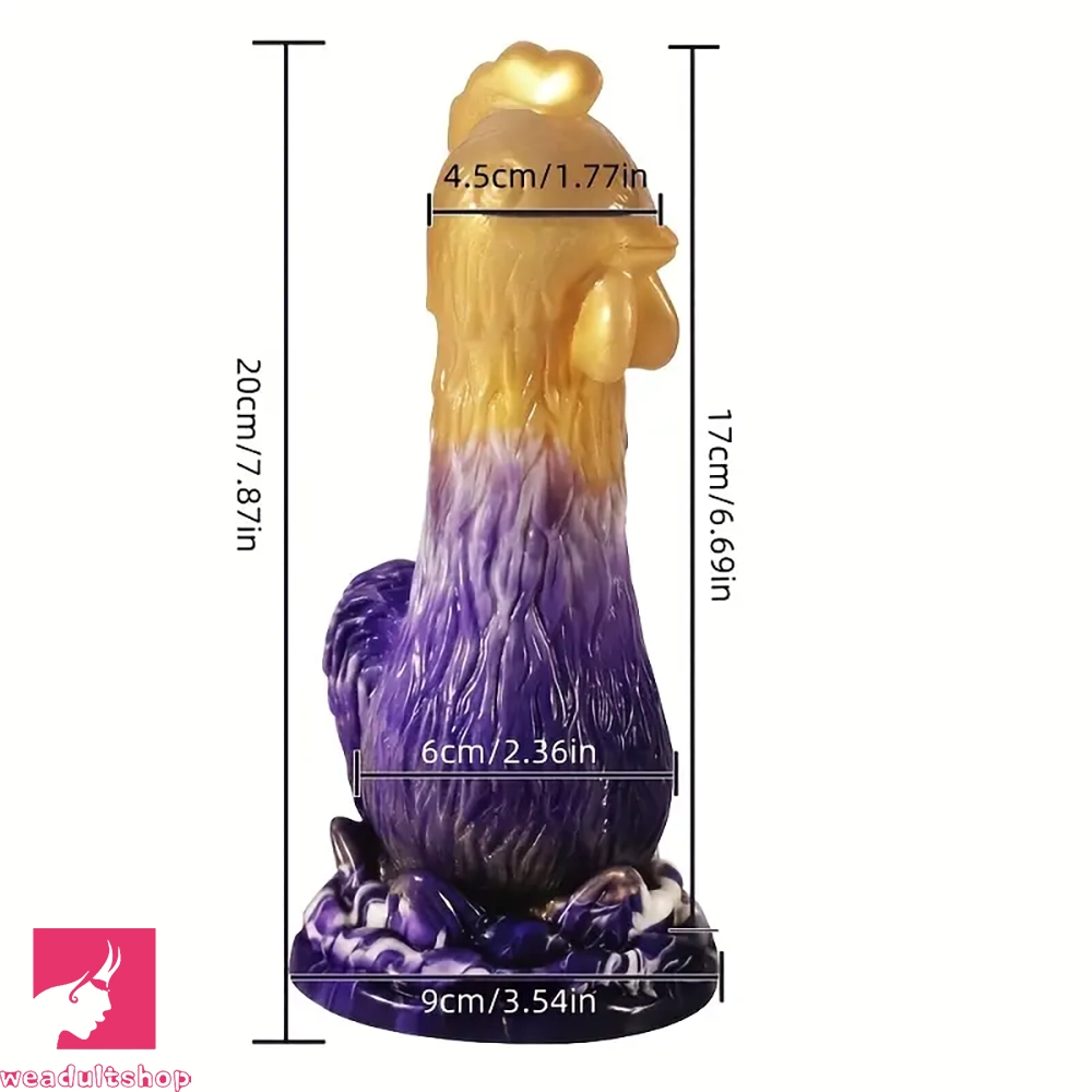 7.87in Exotic Thick Rooster Chicken Silicone Dildo Penis Couple Gift Sex Toy