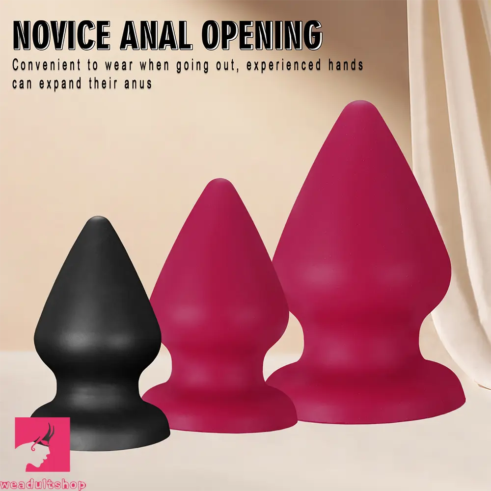 2.87in 3.66in 4.33in 5.51in 6.29in 7.28in Conical Round Pointed Anal Plug Dildo