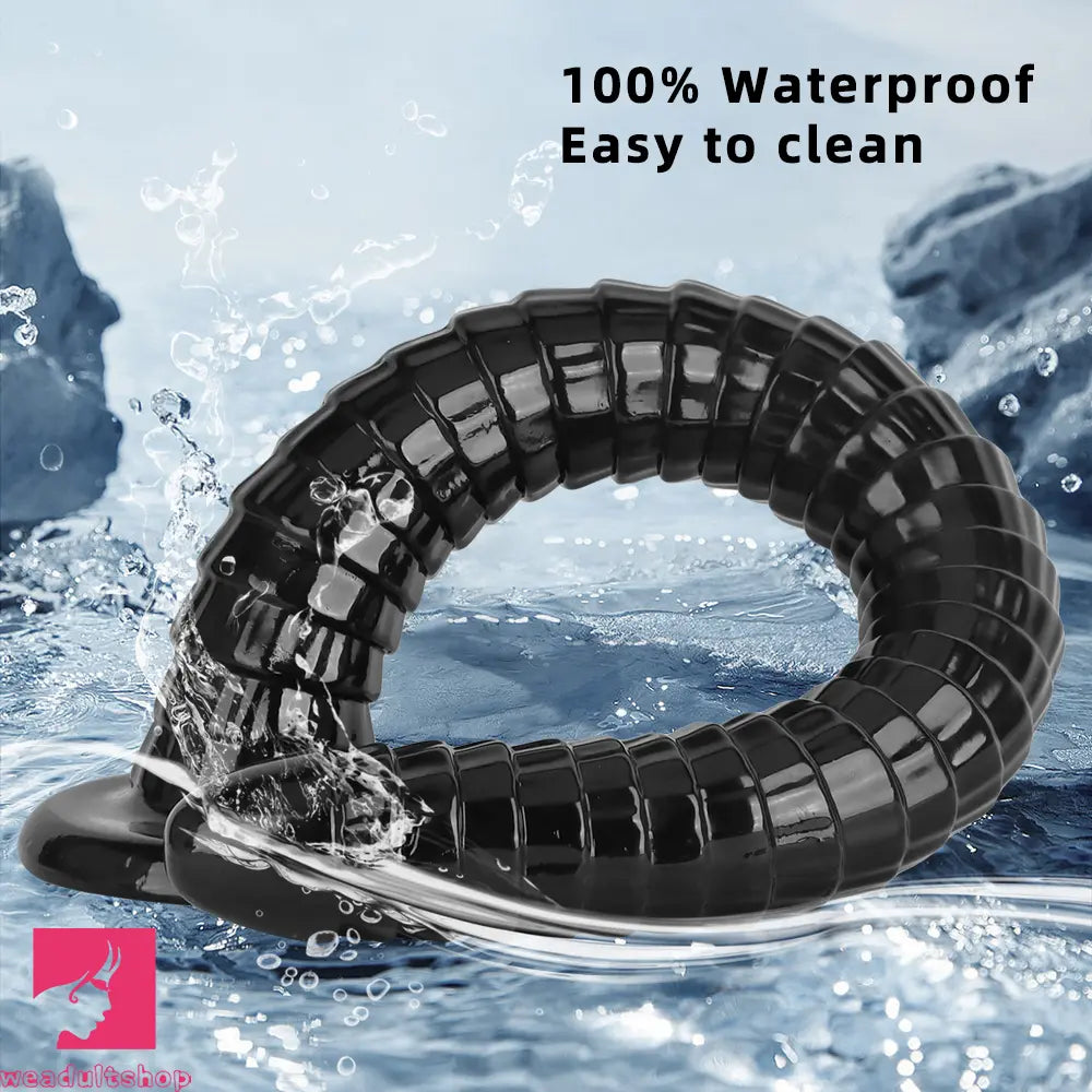 31.5in Black PVC Huge Long Masturbator For Women Gay Dildo Cock Toy