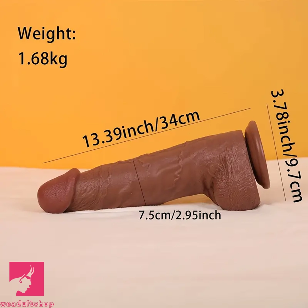 13.39in Large Girth Thick Healthy PVC Dildo Realistic G-Spot Penis Clit