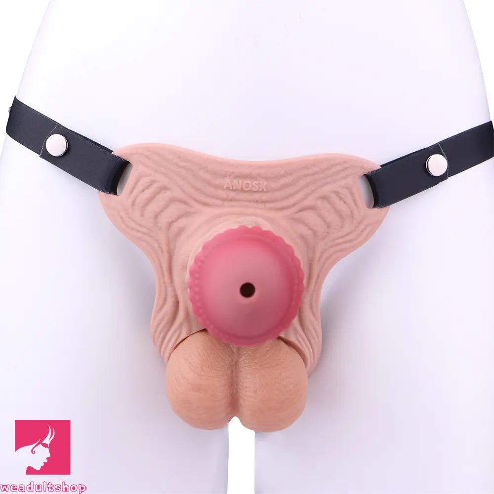 5.7in Silicone Horse Penis Male Cage Strap on Chastity Dildo With Lock