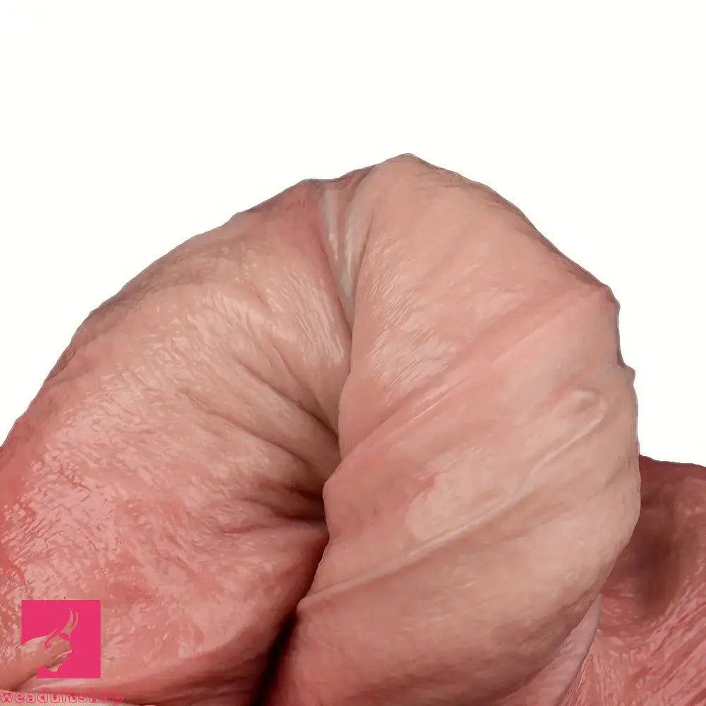7.68in Soft Liquid Silicone Double-Layered Cock Simulator Dildo With Base