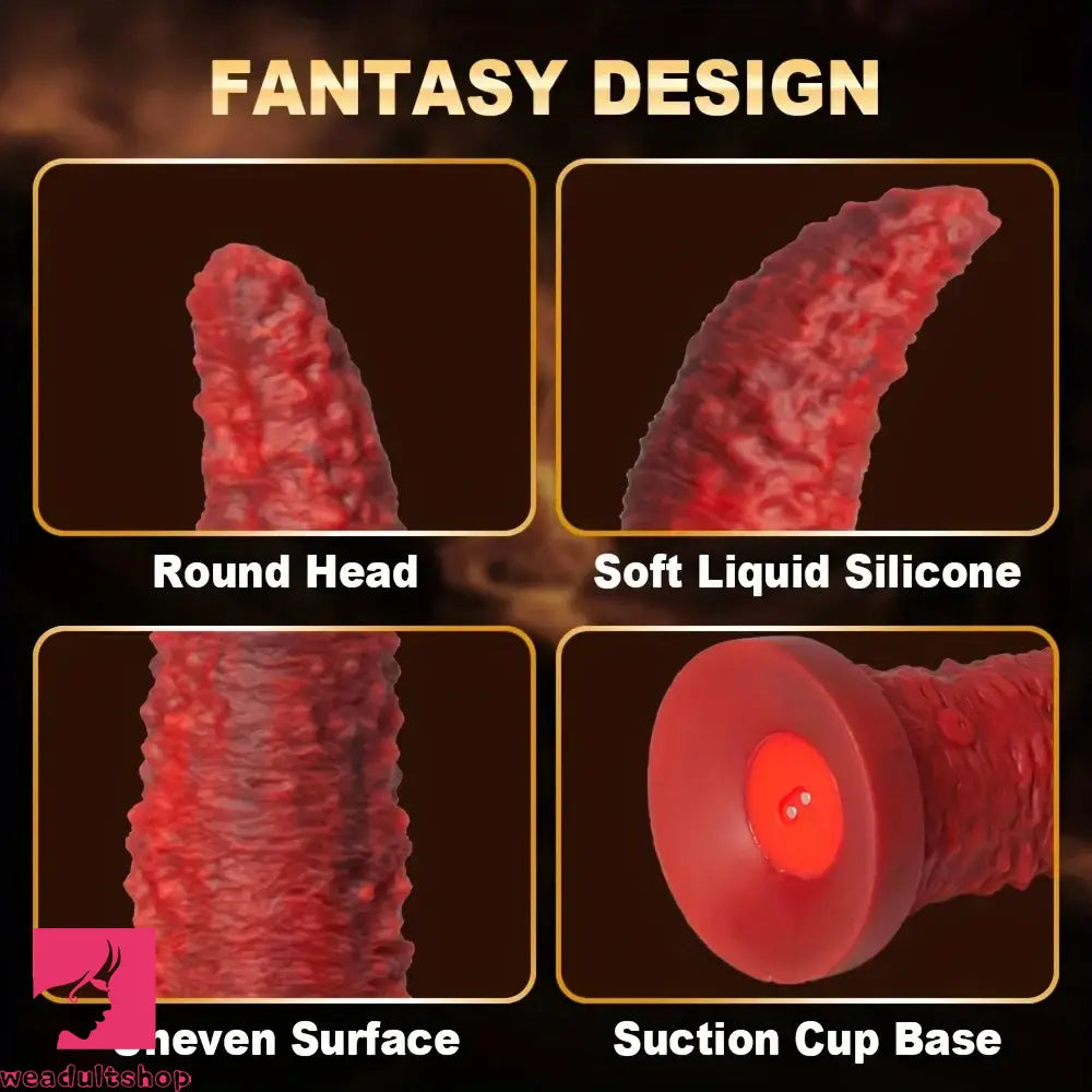 9.45in Monster Soft Odd Silicone G-Spot 10 Vibrating 3 Thrust Modes Dildo