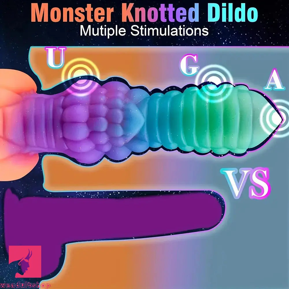 9in Fantasy Knot Silicone Monster Luminous Dildo For Anus Clit Orgasm