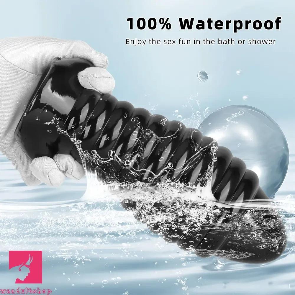 5.11in 7.08in 9.05in Dragon Egg Thread PVC Black Toy Big Butt Plug Dildo