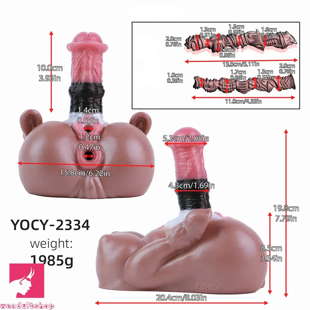 3.93in Horse Cock Dildo Animal Pussy For G-Spot Male Masturbator