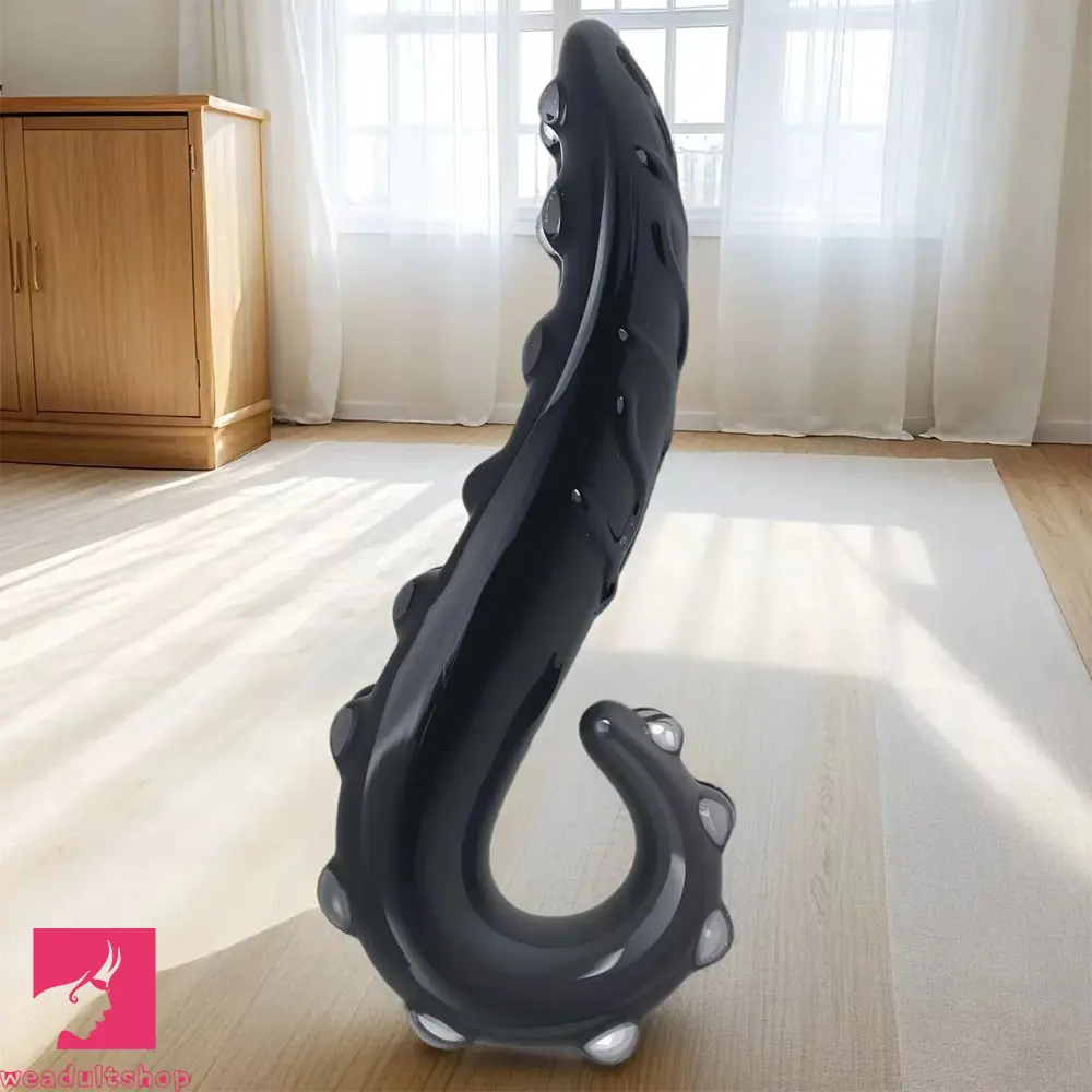 5.91in Spiked Seahorse High Transparent Crystal Glass Cock Tentacle Dildo