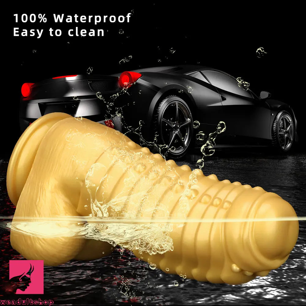 12.2in 13.38in Golden Liquid Silicone Giant Caterpillar Anal Thick Cock Dildo