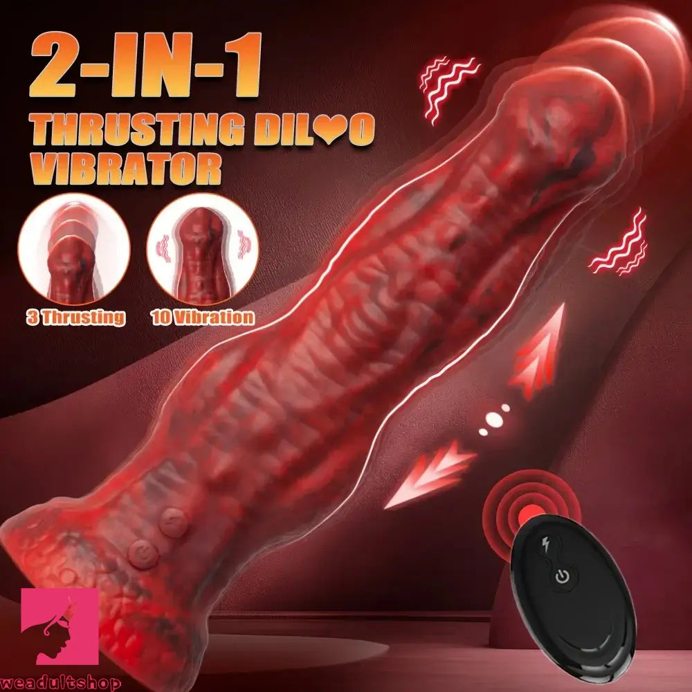 8.86in Big Monster Dildo Vibrating Thrusting Muscle Silicone Soft Dildo