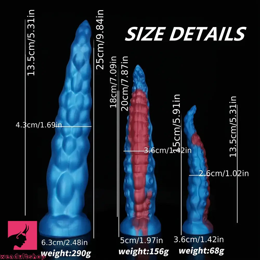 5.91in 7.87in 9.84in Octopus Silicone Monster Dildo With Luminous Pink