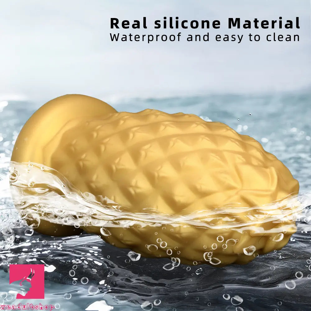 8.26in 10.03in 11.81in Gold Silicone Pineapple Giant Cock Anal Plug Dildo