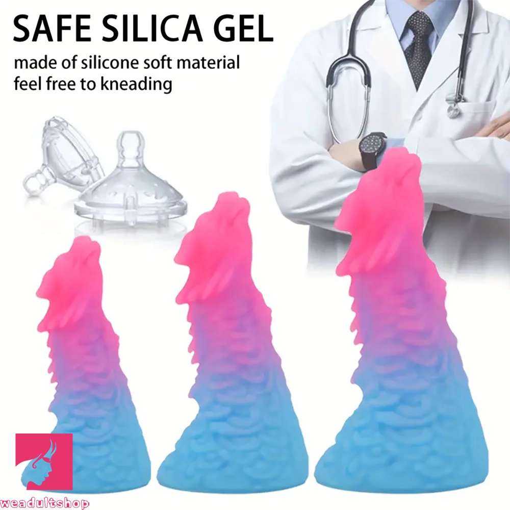 6.49in 7.67in 8.85in Mixed Color Faucet Anal Plug Odd Silicone Dildo