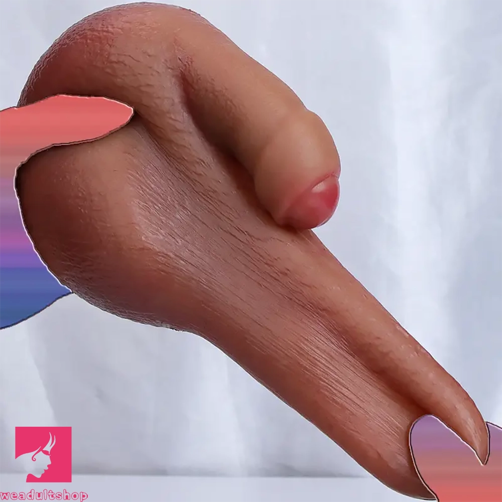 4.7in Realistic Scrotal Ball Soft Silicone Dilation Toy With Two Testicles