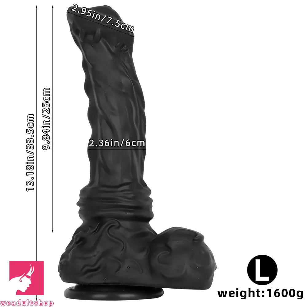 10.62in 13.18in New Black Horse Dildo Soft Thick Silicone Dildo Cock