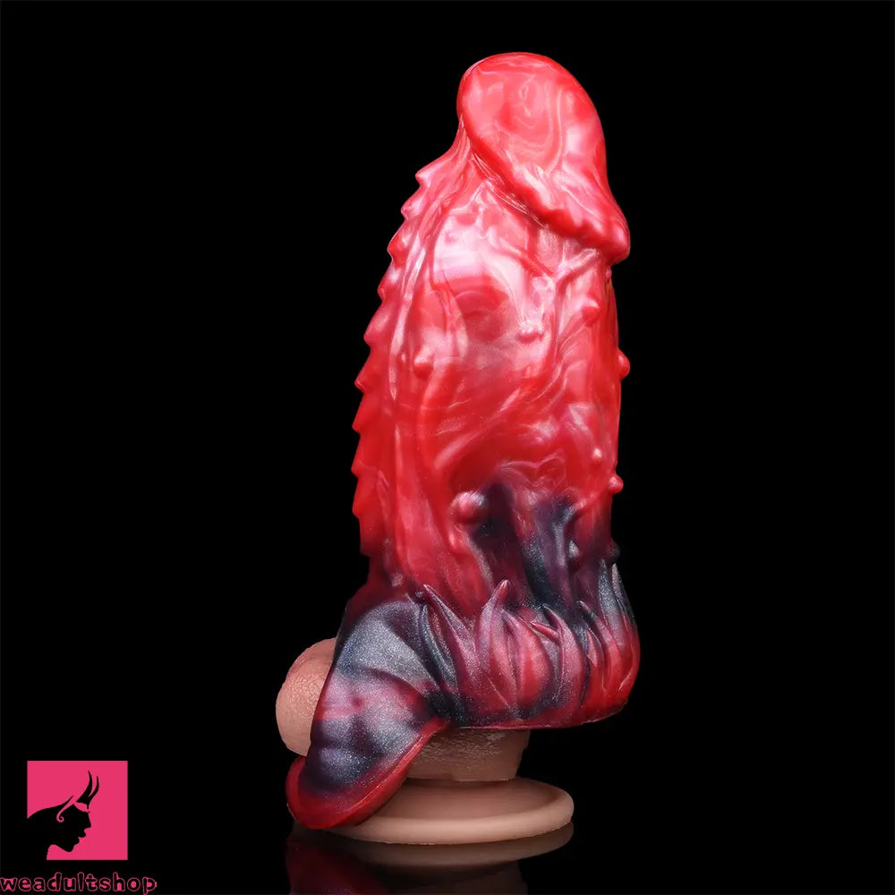 6.18in Spiked Sleeve Hollow Dildo Built-in keel Vibration Remote Penis Sleeve