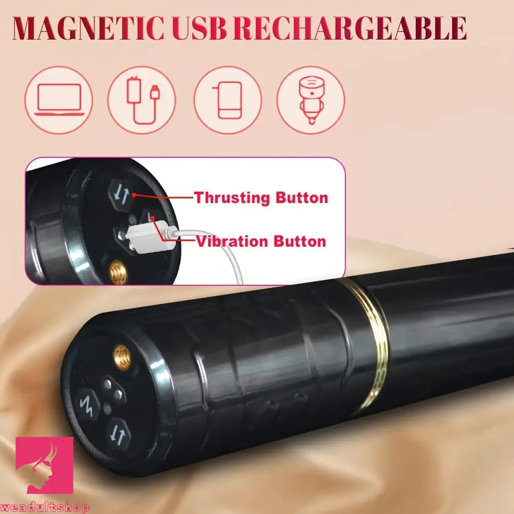 10.04in Portable Fuck Machine Thrusting Vibrating Dildo Liquid Silicone Vibrator