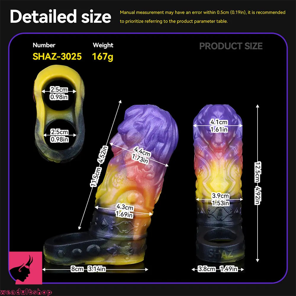 4.92in Fantasy Odd Small Silicone Soft Dildo Sleeve Cock Extender Toy