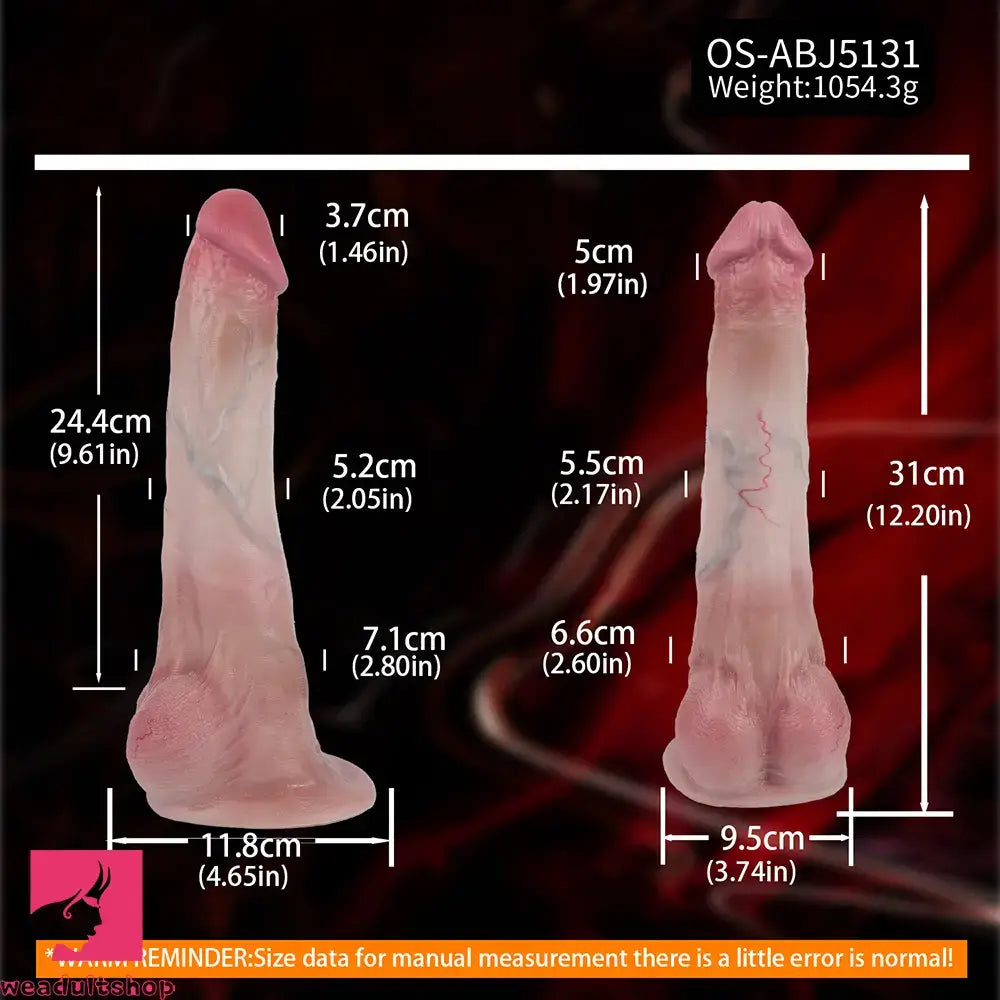 12.2in Dual Density Silicone Soft Big Dildo Lifelike Sex Toy Gay Sex Goods
