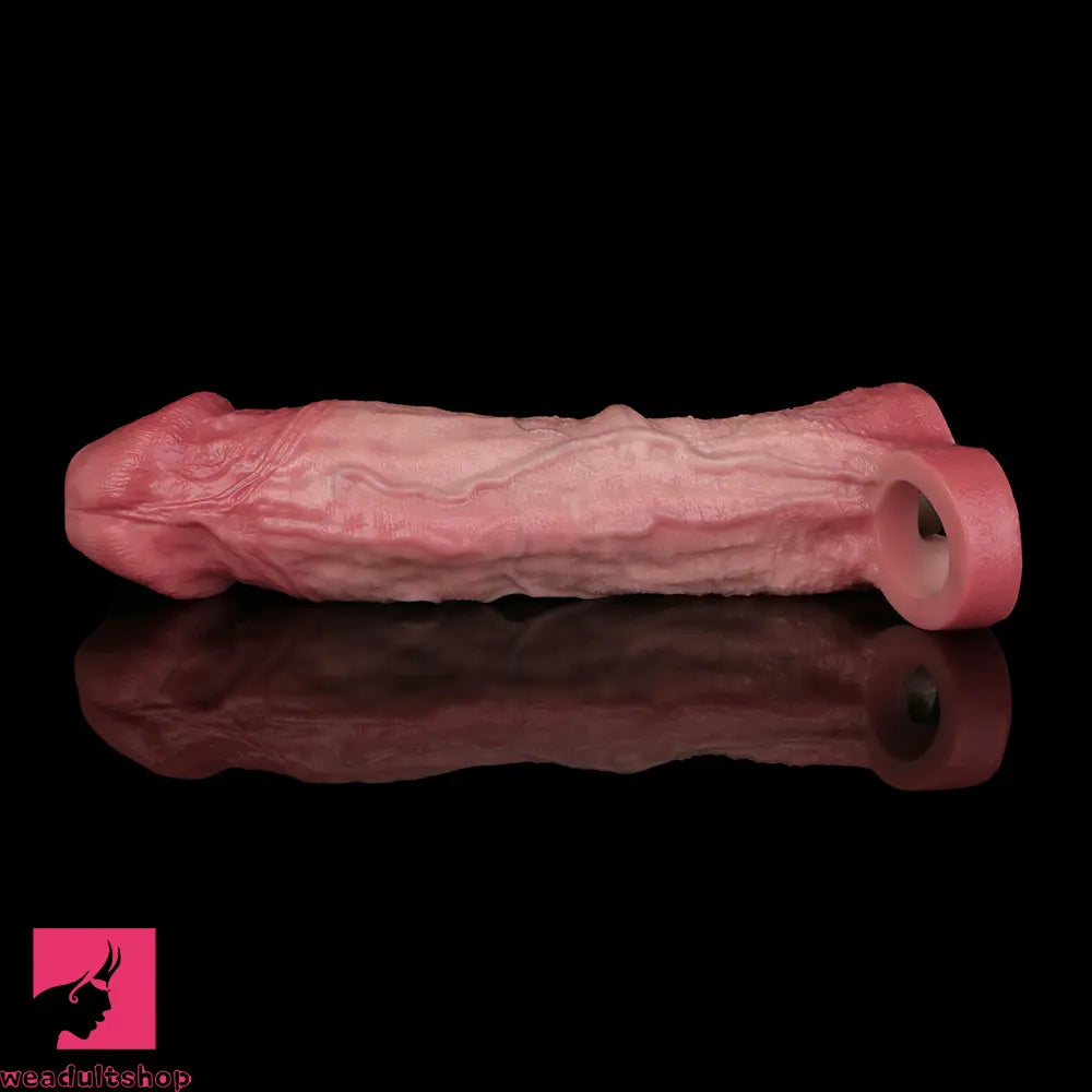 9.13in Realistic Penis Cock Dildo Big Sleeve Extender Vibrating Remote Tool