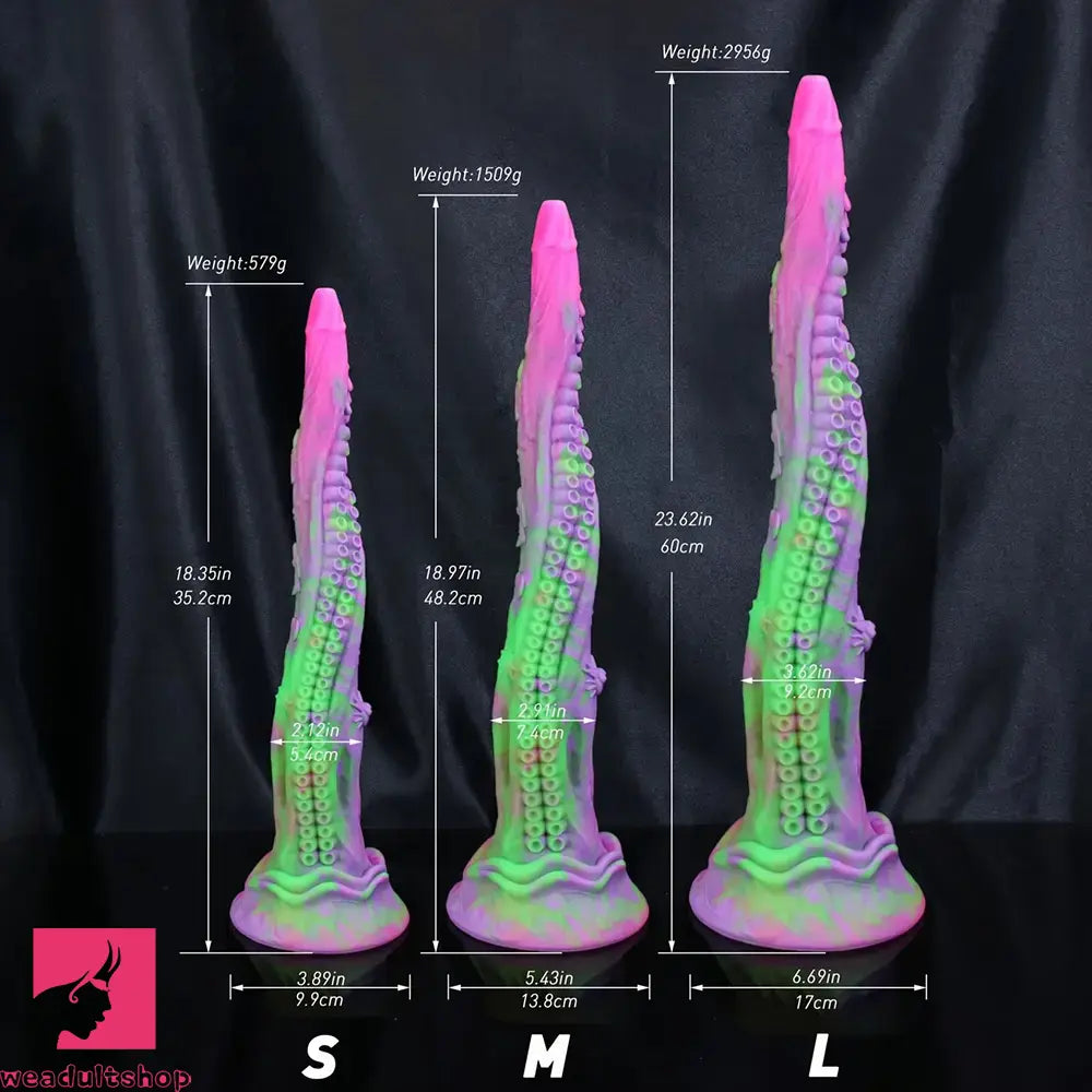 18.35in 18.97in 23.62in Silicone Long Huge Tentacle Soft Female Thick Dildo