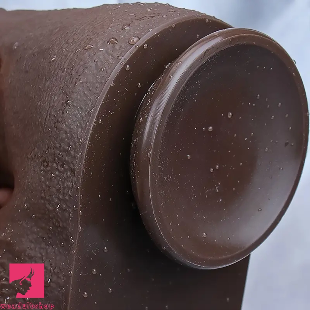 11.8in Huge Soft Real Light Beige Ebony Double Layer Prostate Massage Dildo