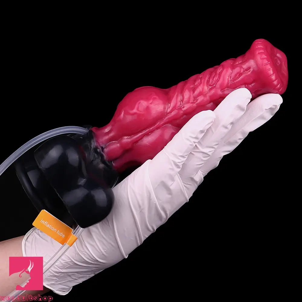 8.26in Horse Knotted Silicone Soft Big Dildo Ejaculating Penis Sex Toy