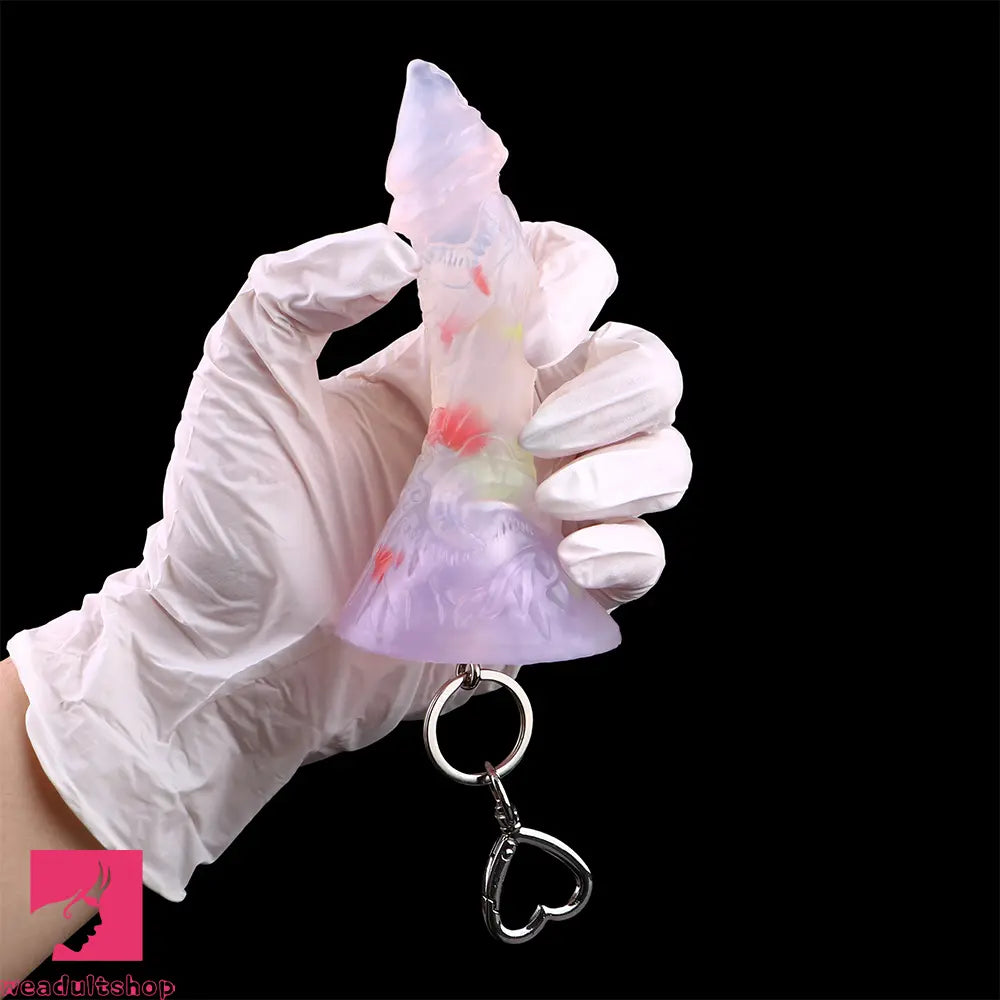 4.72in 5.9in 7.08in 8.66in Silicone Fantasy Soft Women Dildo With Key Chain