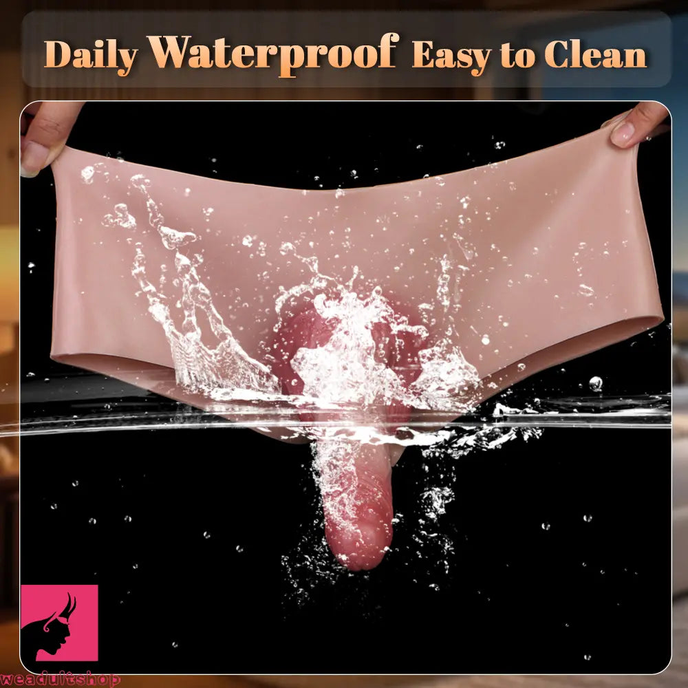 6.37in Wearable Silicone Dildo Pants Real Skin with Hollow Soft Penis Sleeve
