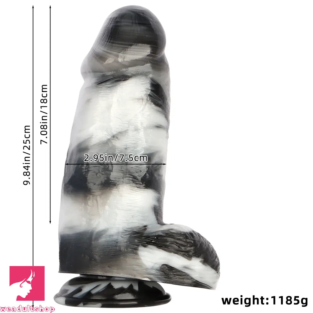 9.84in Thick Wide Dildo PVC Extended Realistic Penis For Clitoris Anal Sex